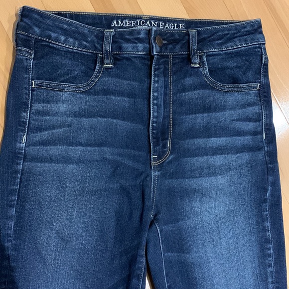 EUC Women’s American Eagle Super High Rise Blue Jeggings - size 8 Regular - Picture 2 of 16